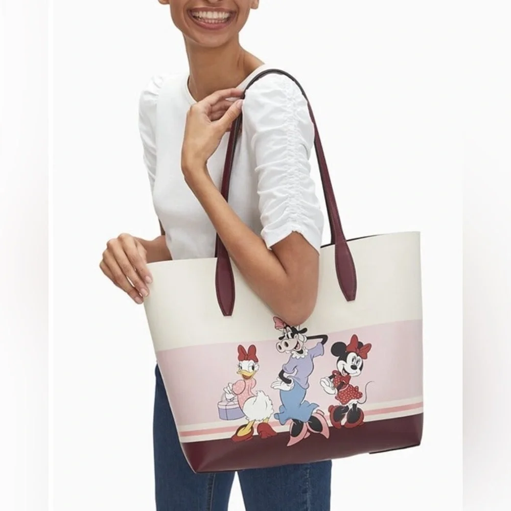 Disney Kate Spade New York Minnie Mouse Clarabelle Cow Daisy Duck Tote Bag Purse - Picture 11 of 12